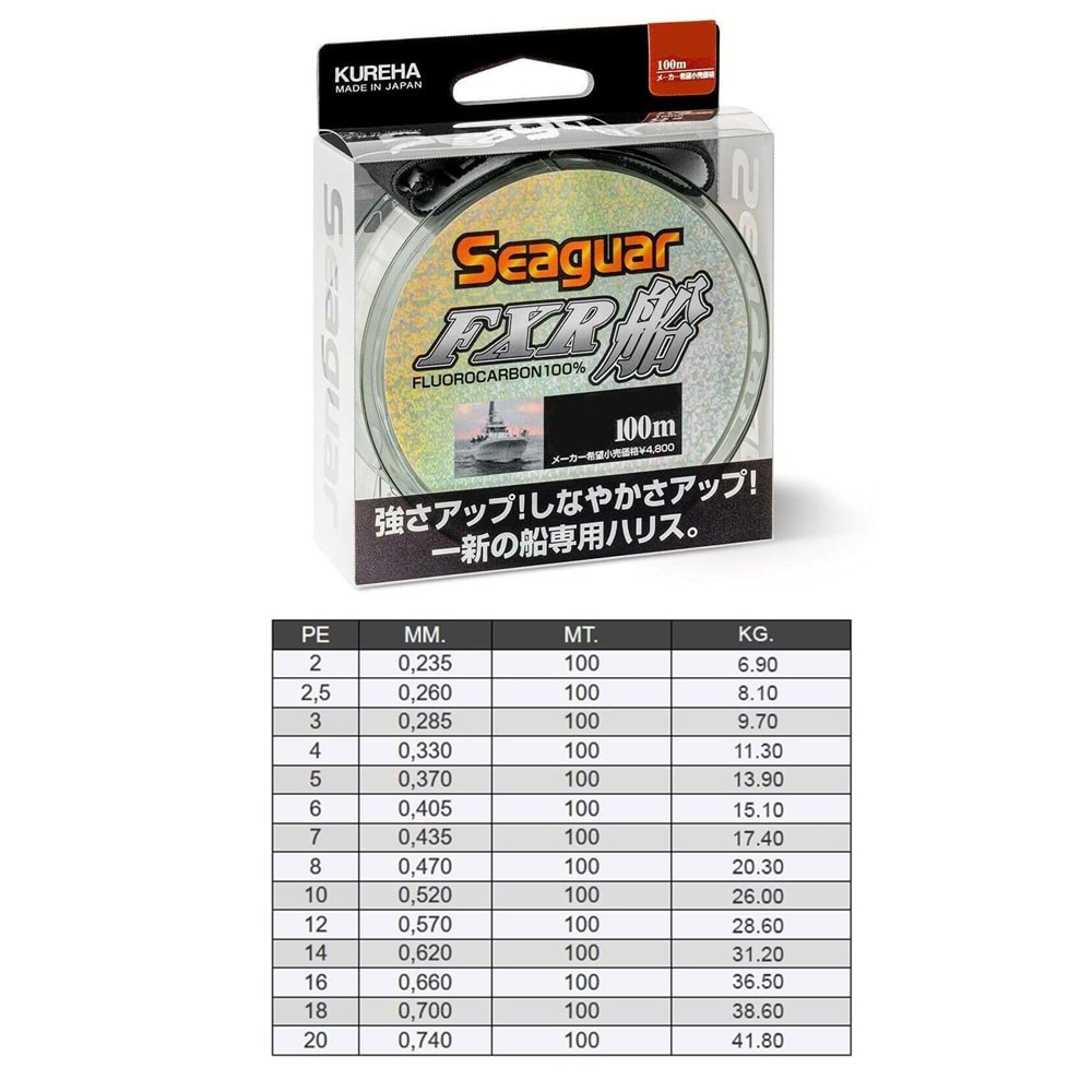 Seaguar FXR Fune 100m. %100 Fluoro Carbon Soft Misina - 0.26MM