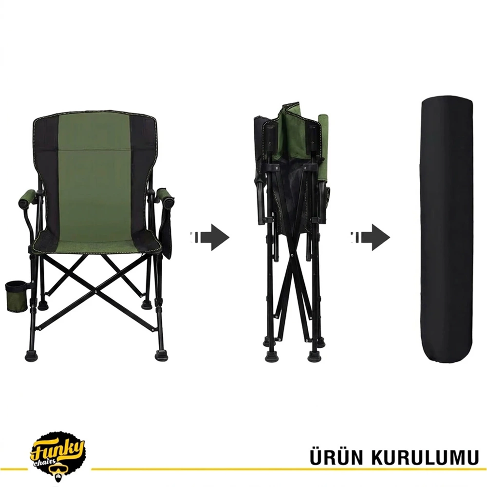 Funky Chairs River Side Katlanabilir Kamp Sandalyesi Yeşil/Siyah