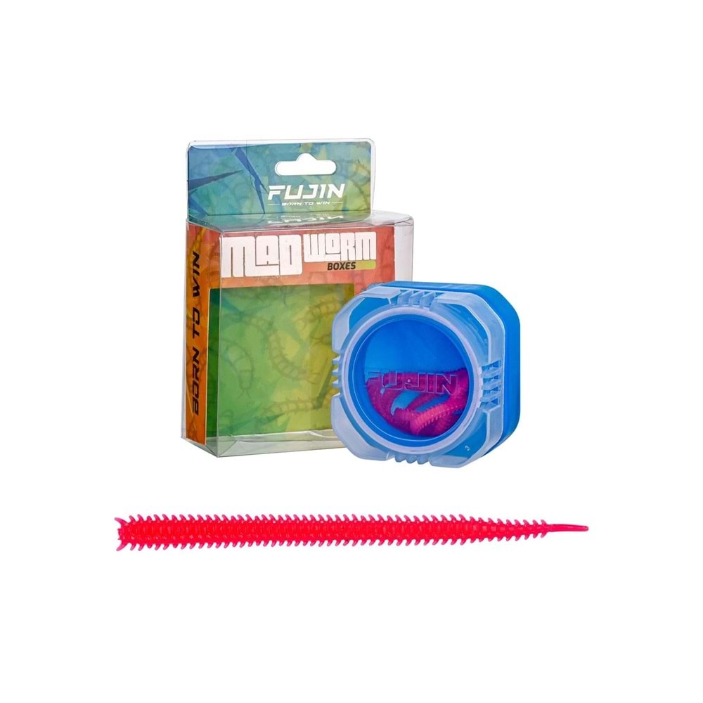 Fujin Mad Worm 9cm Saklama Kutulu LRF Silikonu - PINK GLOW