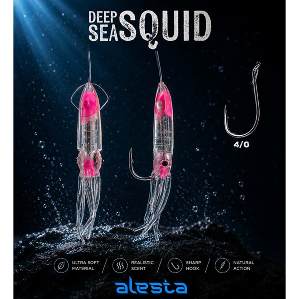 Deep Sea Squid 3 lü Sübye Çapari X0297 3K 7cm 0.60 #4/0 Glow Pink A18-24040