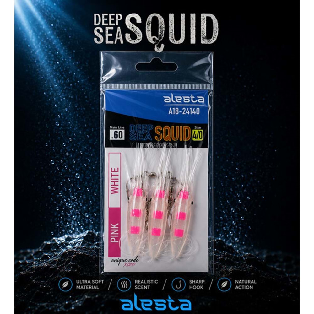 Deep Sea Squid 3 lü Sübye Çapari X0297 3K 10cm 0.60 #4/0 White Pink A18-24140