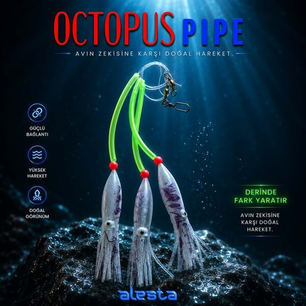 Deep Sea Squid 3 lü Ahtapot Çapari X0247 3K 12cm 0.50 #2/0 A18-25020