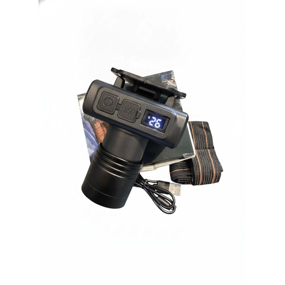 Kafa Lambası Şarjlı UV Lambalı Sensörlü Zoomlu KL 2033 UV