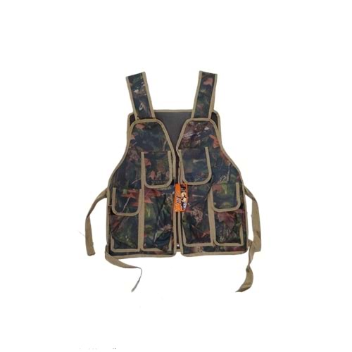 ORMAN DESENLİ ŞARJÖRLÜ KOLONLU AVCI YELEK - YEL1032