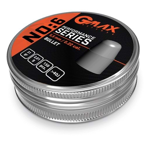 Gmax Performans Serisi Bullet 5.5mm Havalı Saçma No:6