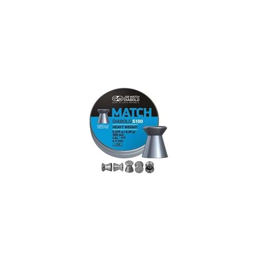 JSB MATCH DIABOLO S100 HEAVY WEIGHT 4.5MM HAVALI SAÇMA 500PCS