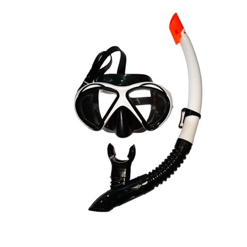 51701-T-BFS BEYAZ SİYAH MASKE ŞNORKEL SET