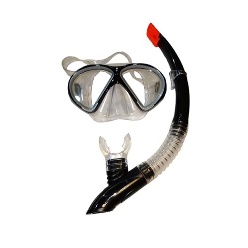 A-51701-T-BLBS SİYAH GRİ MASKE ŞNORKEL SET