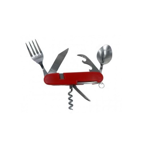 Kırmızı Çatal Kaşık Bıçak Set