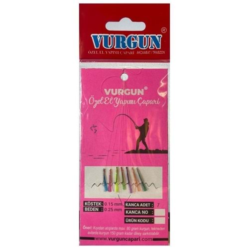 VURGUN 80gr 7 İğneli Kısa Köstek Çılgın Hayalet Çapari