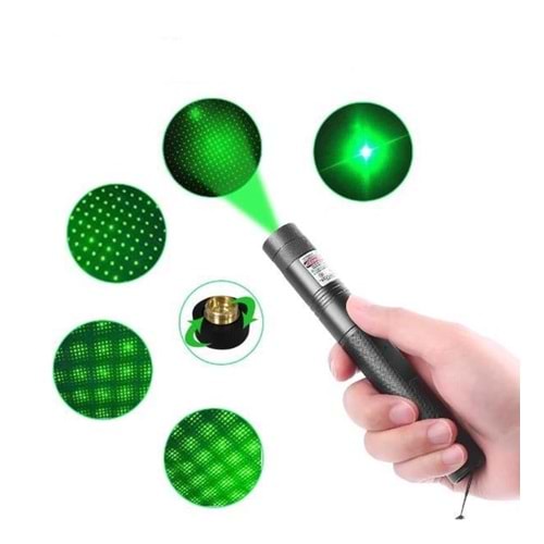 Yüksek Güçlü Yeşil Lazer SY-303 + Yıldız Başlık