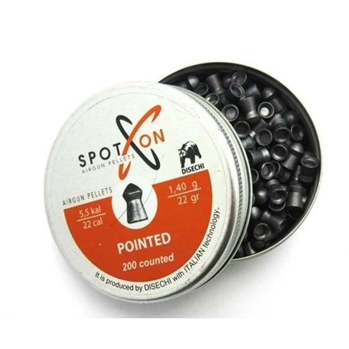 Spoton Pointed 22 Grain 5,5 mm Havalı Saçması 200 Adet