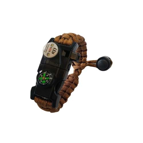 Nikula Kahverengi Paracord Bileklik 20in1