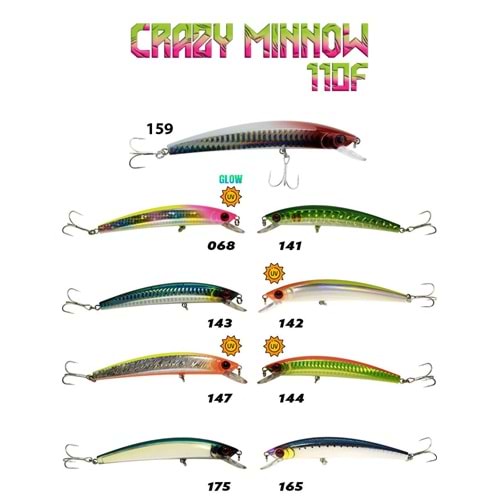 Fujin Crazy Minnow 110F 12gr Rapala Maket Balık