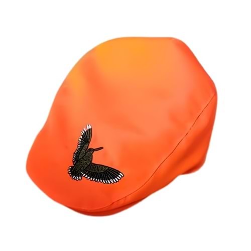 Kuş Desenli Turuncu Renkli Avcı Kasketi