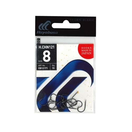 Hayabusa HCHN 121 Kısa Pala Dövme Olta İğnesi 15li Paket Black Nikel