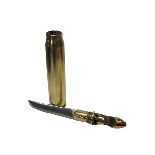 .50 BMG M82 Mermisi 12cm Pirinç Kasa Orjinal Koleksiyonluk Paslanmaz Çelik Çakı Bıçak