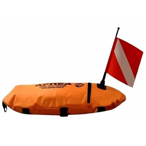 Apnea Torpedo Cordura Kumaş Kaplı 25m İpli Bayraklı Turuncu Şamandıra
