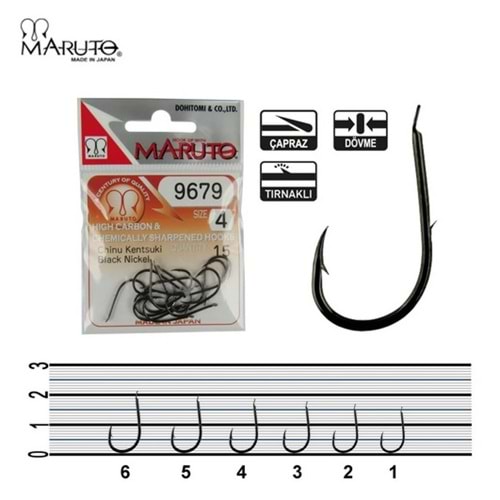 Maruto 9679 Black Nikel Tırnaklı Olta İğnesi