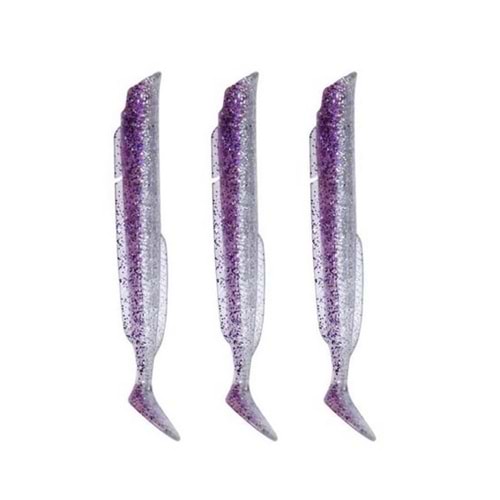 Fujin Salt Purple Eel Body 13cm x3 Silikon Yem Gövde Sahte Balık