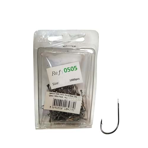 İğnesan 0505 Serisi Black Nikel Olta İğnesi 100lü Paket
