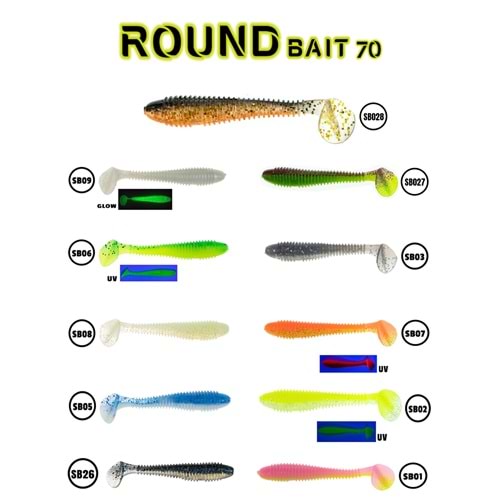 Fujin Round Bait 70mm 5li Paket Silikon Balık