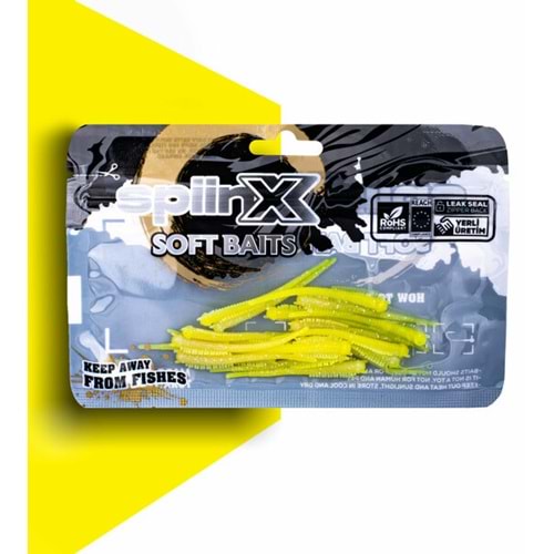Spiinx Sandworm 6cm 18P Glow Lemonade Lrf Silikon Sahte Yem
