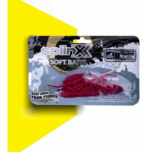Spiinx Sandworm 6cm 18P Magenta Lrf Silikon Sahte Yem