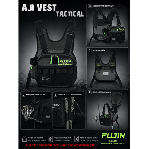 Fujin Aji Vest Tactical Khaki Balıkçı Çantası