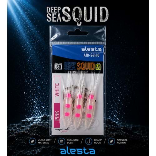 Deep Sea Squid 3 lü Sübye Çapari X0297 3K 10cm 0.60 #4/0 White Pink A18-24140