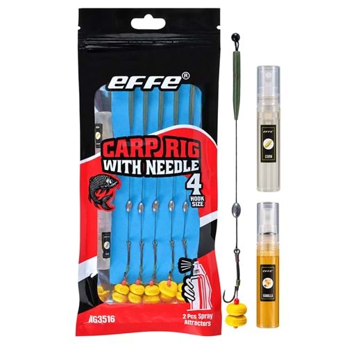 Effe Carp Rig With Needle HG3516 Mısırlı Kokulu İğneli Sazan / Boilie Hazır Takımı