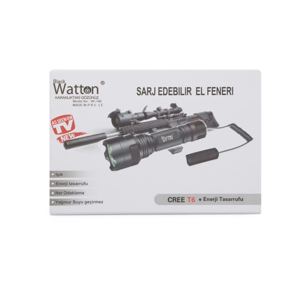 Tüfek Aparatı Uyumlu Güçlü Şarjlı Fener Watton WT-149