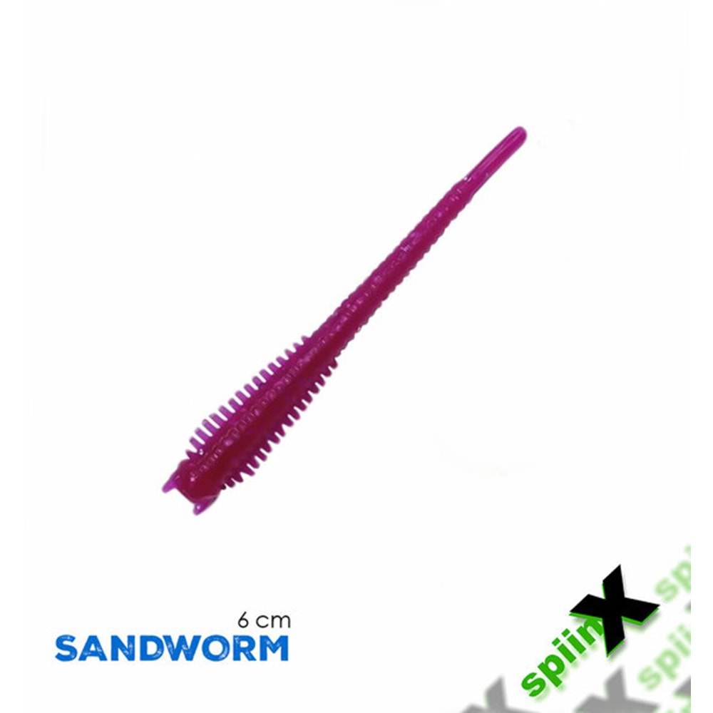Spiinx Sandworm 6cm 18P Magenta Lrf Silikon Sahte Yem