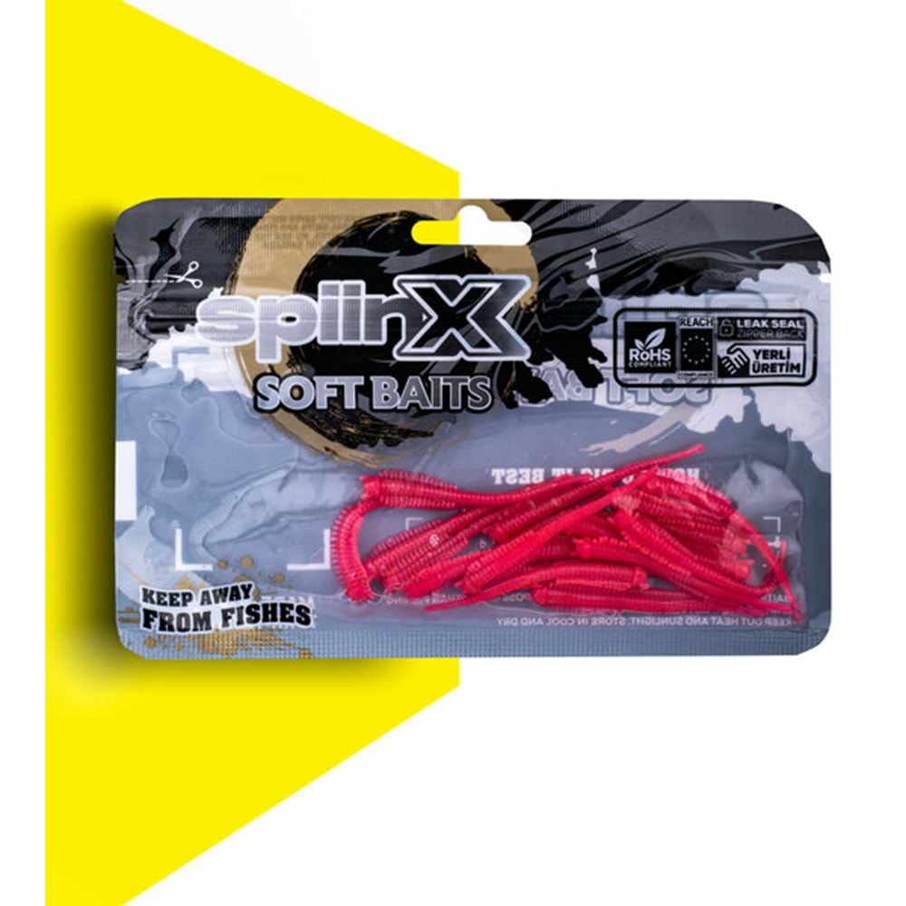 Spiinx Sandworm 6cm 18P Uv Pinky Lrf Silikon Sahte Yem