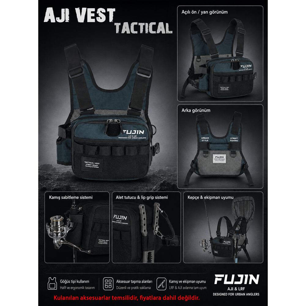 Fujin Aji Vest Tactical Indigo Balıkçı Çantası